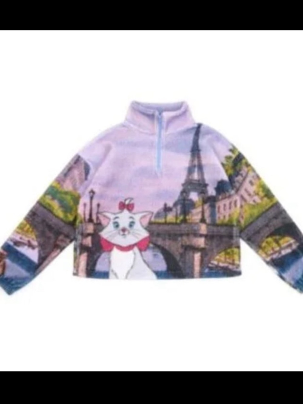 Disney Parks Ann Shen Marie Aristocats Zipneck Fleece Sweater